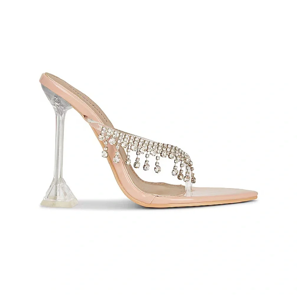 superdown Nude Rhinestone Heels - Picture 1 of 11